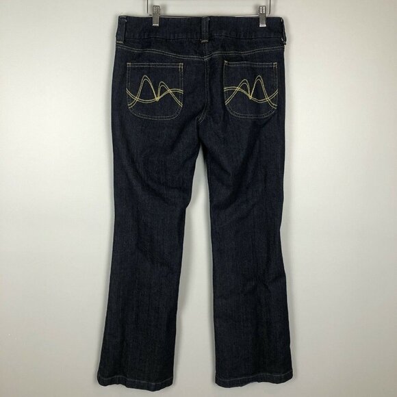 New York and Company Dark Wash Wide Leg Bootcut Jeans Size 10 Measure 33" x 31" - Picture 1 of 10